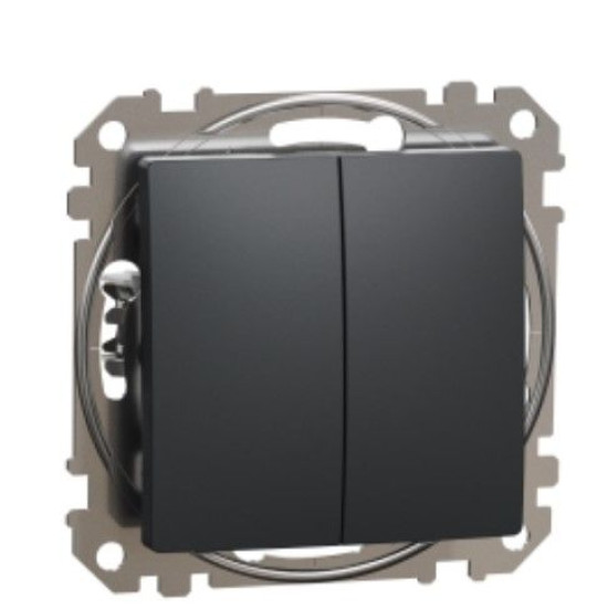Кнопковий двоклавішний вимикач Schneider Electric Sedna Design & Elements чорний SDD114118