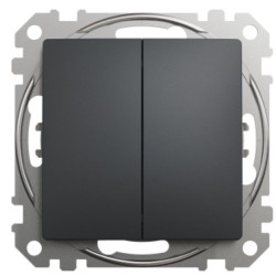 Кнопковий двоклавішний вимикач Schneider Electric Sedna Design & Elements чорний SDD114118