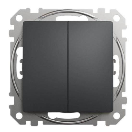 Кнопковий двоклавішний вимикач Schneider Electric Sedna Design & Elements чорний SDD114118