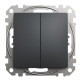 Кнопковий двоклавішний вимикач Schneider Electric Sedna Design & Elements чорний SDD114118