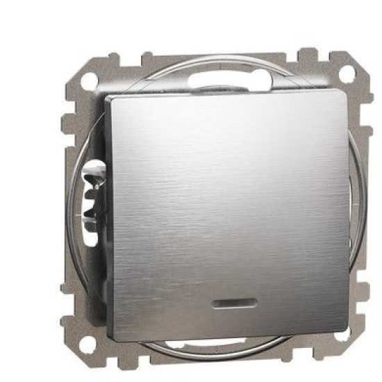 Перемикач Schneider Electric Sedna Design & Elements з підсвіткою матовий алюміній SDD170106L