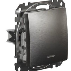 Перемикач Schneider Electric Sedna Design & Elements з підсвіткою матовий алюміній SDD170106L