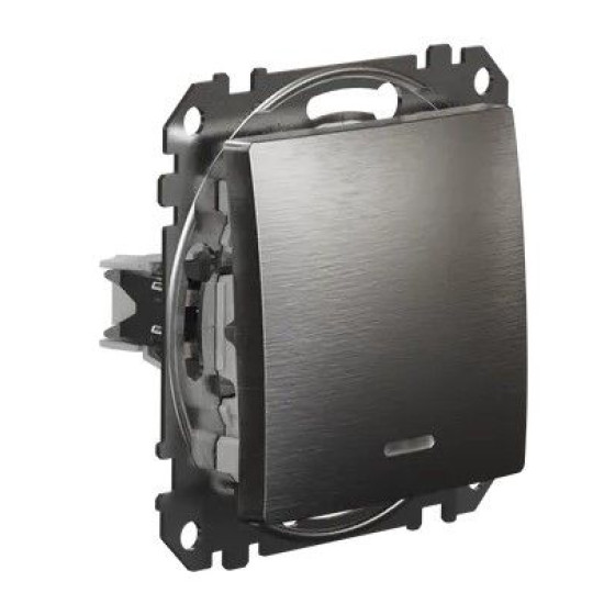 Перемикач Schneider Electric Sedna Design & Elements з підсвіткою матовий алюміній SDD170106L