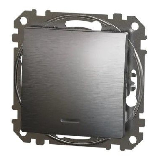 Перемикач Schneider Electric Sedna Design & Elements з підсвіткою матовий алюміній SDD170106L