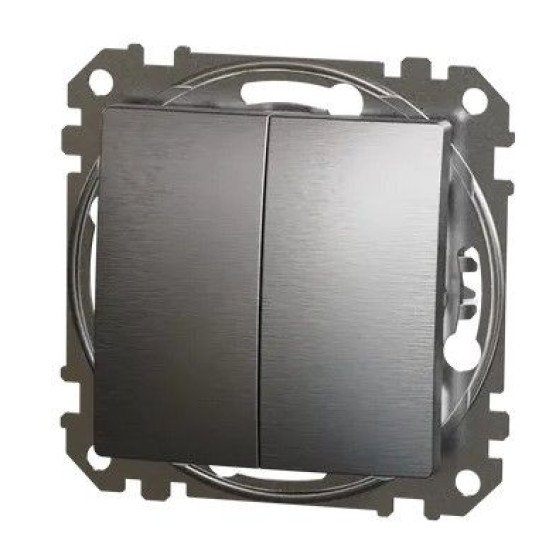 Двоклавішний вимикач Schneider Electric Sedna Design & Elements матовий алюміній SDD170105