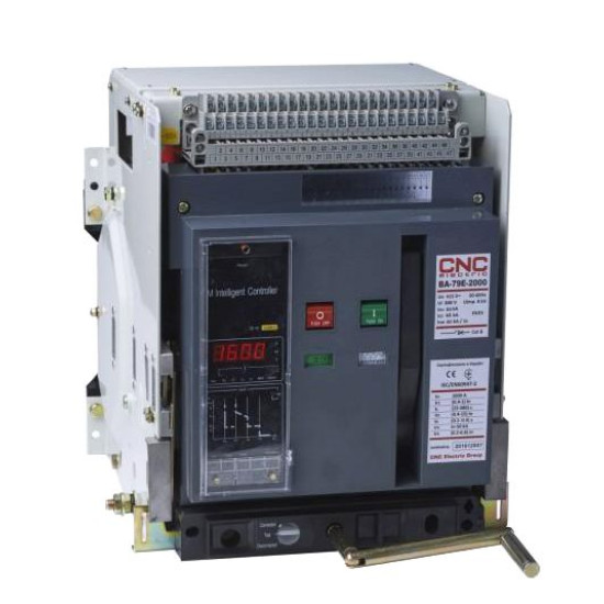 Викатний повітряний автоматичний вимикач CNC BA79E-2000 630А 3P 415В 80кА з електронним блоком керування (Б00029014)