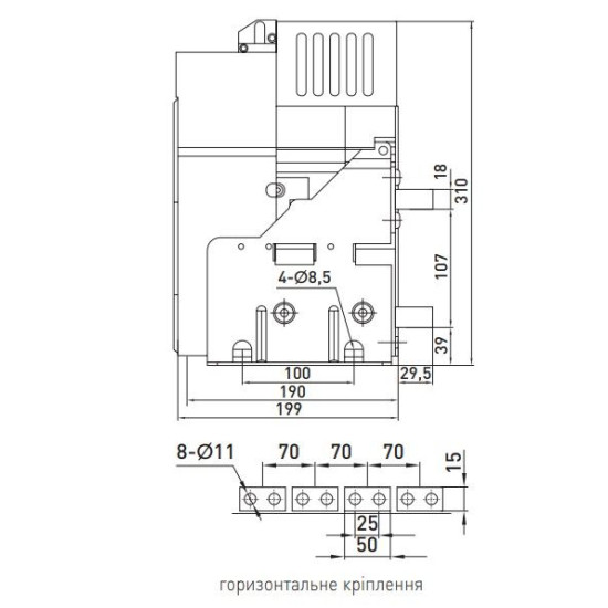Повітряний автоматичний вимикач E.Next e.industrial.acb.1600F.1250 400В 3Р з мотор-приводом та РН (i081112)