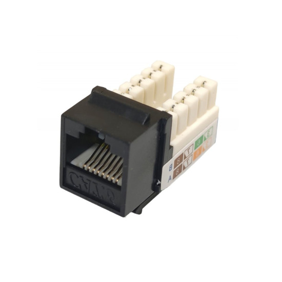 Неекранований комп'ютерний роз'єм Hager 11014623 KeyStone RJ-45 UTP cat6 чорний