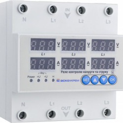 Реле контролю напруги та струму Аско-Укрем RKV 4P 63A