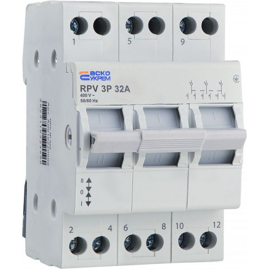 Вимикач-роз`єднувач Аско-Укрем (І-0-ІІ) RPV 3P 32A (A0010220009)