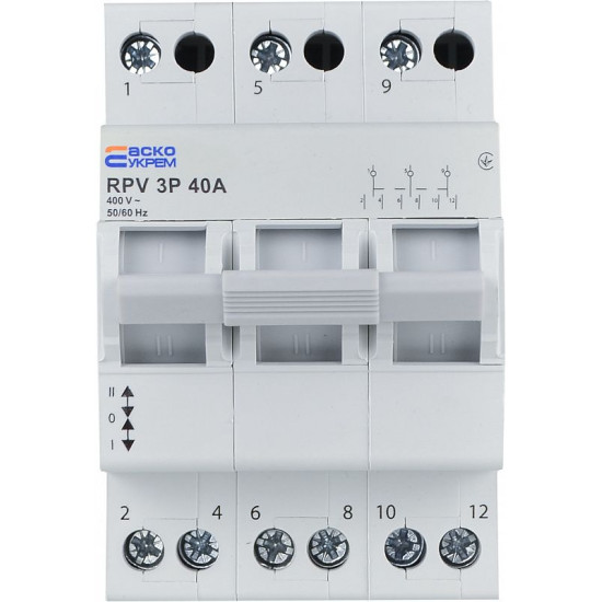 Вимикач-роз`єднувач Аско-Укрем (І-0-ІІ) RPV 3P 40A (A0010220010)