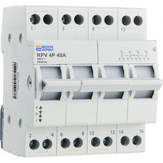 Вимикач-роз`єднувач Аско-Укрем (І-0-ІІ) RPV 4P 40A (A0010220012)