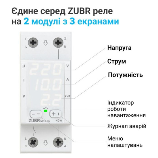 Реле напруги ZUBR MF2-40