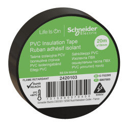 Ізоляційна стрічка Schneider Electric 2420103 19ммх20м чорна