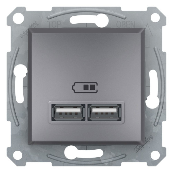 USB розетка Schneider Electric Asfora EPH2700262 (сталь)