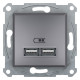 USB розетка Schneider Electric Asfora EPH2700262 (сталь)