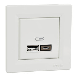 USB розетка Schneider Electric Asfora EPH2700321 USB/Type-C 2,4А біла