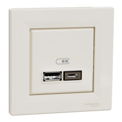 USB розетка Schneider Electric Asfora EPH2700323 USB/Type-C 2,4А крем