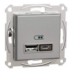 USB розетка Schneider Electric Asfora EPH2700361 USB/Type-C 2,4А алюміній