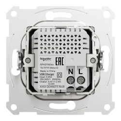 USB розетка Schneider Electric Asfora EPH2700361 USB/Type-C 2,4А алюміній