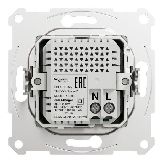 USB розетка Schneider Electric Asfora EPH2700361 USB/Type-C 2,4А алюміній