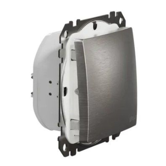 Одноклавішний вимикач Schneider Electric Sedna Elements SDD270101 IP44 матовий алюміній