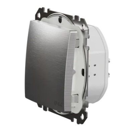 Одноклавішний вимикач Schneider Electric Sedna Elements SDD270101 IP44 матовий алюміній