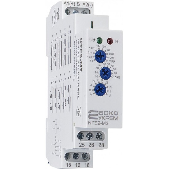 Багатофункціональне реле часу Аско-Укрем NTE9-M2 DPDT (A0010240006)