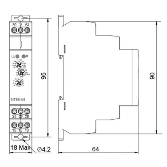 Багатофункціональне реле часу Аско-Укрем NTE9-M2 DPDT (A0010240006)