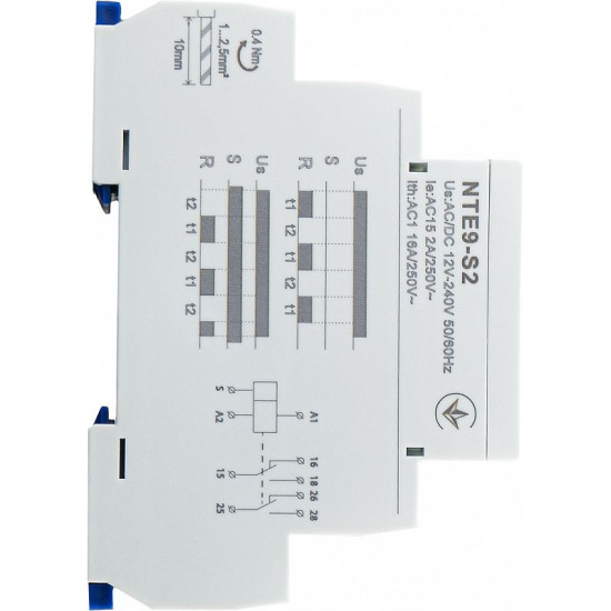 Реле часу асиметричного циклу Аско-Укрем NTE9-S2 2×SPDT (A0010240008)