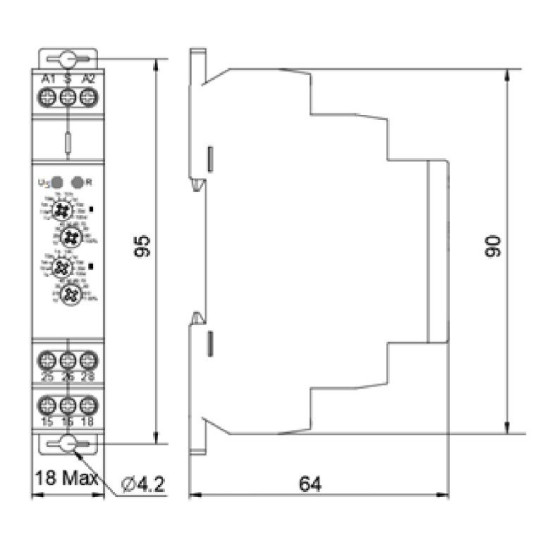 Реле часу асиметричного циклу Аско-Укрем NTE9-S2 2×SPDT (A0010240008)