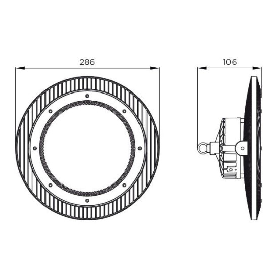 Індустріальний LED світильник Eurolamp UFO 150Вт 5000K IP65 (LED-UFO-150/50)