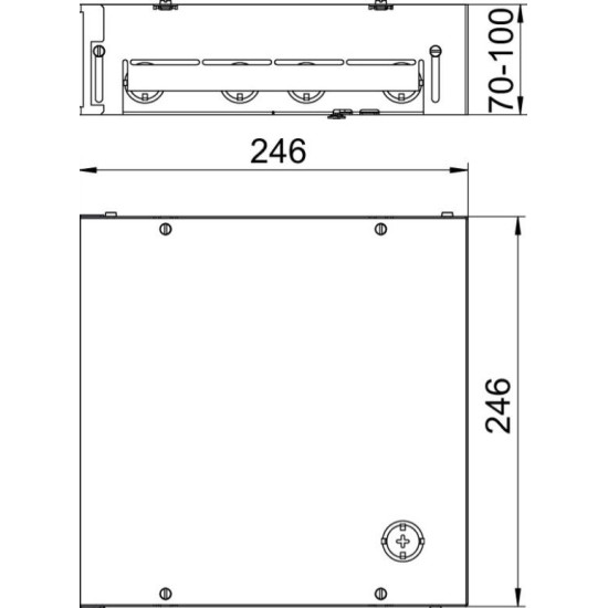 Монтажна коробка OBO Bettermann (7427432) BOX9 246x246мм h=70-100мм