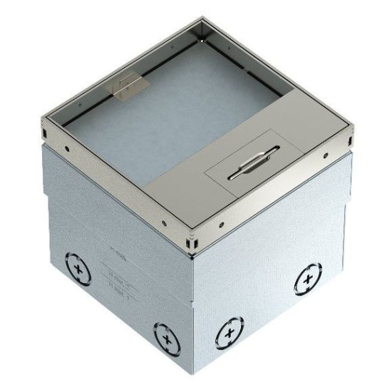 Розетковий люк OBO Bettermann (7368324) UDHOME2 2x розетки 250В 16A для покриття 15мм, (h.=110...135мм) 140х140х110мм