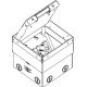 Розетковий люк OBO Bettermann (7368324) UDHOME2 2x розетки 250В 16A для покриття 15мм, (h.=110...135мм) 140х140х110мм