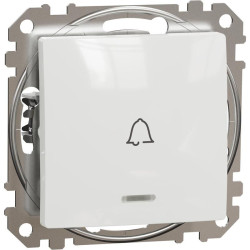 Кнопковий вимикач Schneider Electric Sedna Design & Elements з синьою підсвіткою білий SDD111131L