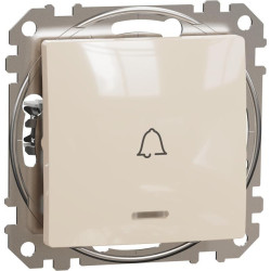 Кнопковий вимикач Schneider Electric Sedna Design & Elements з синьою підсвіткою бежевий SDD111131L