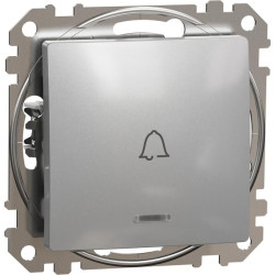 Кнопковий вимикач Schneider Electric Sedna Design & Elements з синьою підсвіткою алюміній SDD113131L