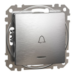 Кнопковий вимикач Schneider Electric Sedna Design & Elements з синьою підсвіткою матовий алюміній SDD170131L