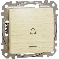 Кнопковий вимикач Schneider Electric Sedna Design & Elements з синьою підсвіткою береза SDD180131L