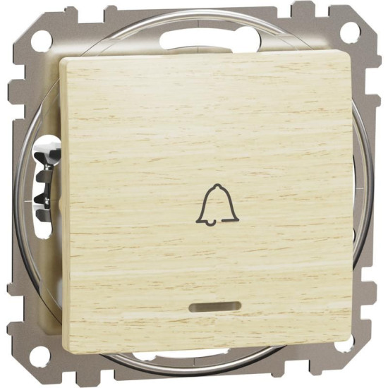 Кнопковий вимикач Schneider Electric Sedna Design & Elements з синьою підсвіткою береза SDD180131L