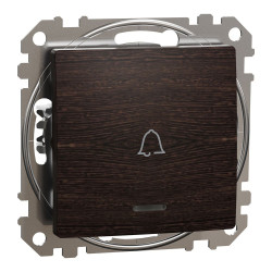 Кнопковий вимикач Schneider Electric Sedna Design & Elements з синьою підсвіткою венге SDD181131L