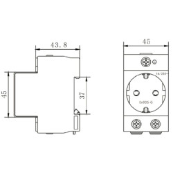 Розетка на DIN-рейку NOARK Ex9DS-G (106195)