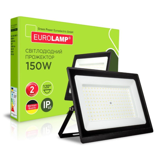 Прожектор з радіатором Eurolamp LED-FL-150(B) 150Вт 6500K