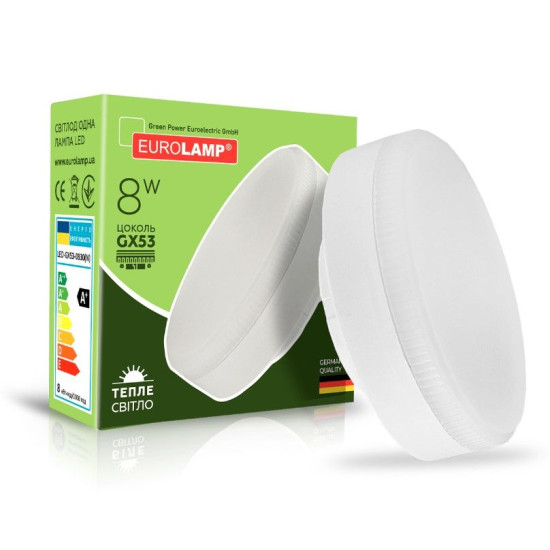 Лампа Eurolamp ECO "N" GX53 8Вт 3000K LED-GX53-0830(N)
