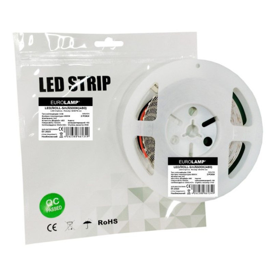 LED стрічка Eurolamp COB 480 діодів/м 24В 6500K 5 метрів