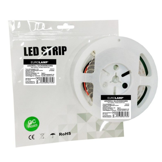 LED стрічка Eurolamp COB 480 діодів/м 24В 4000K 5 метрів