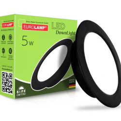 Круглий врізний світильник Eurolamp LED-DLR-5/4(new)(black) 5Вт 4000K