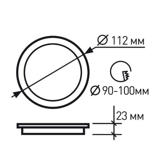 Круглий врізний світильник Eurolamp LED-DLR-7/4(new)(black) 7Вт 4000K