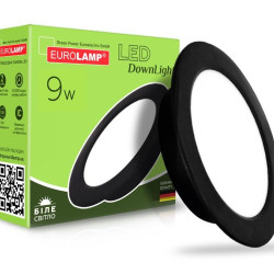 Круглий врізний світильник Eurolamp LED-DLR-9/4(new)(black) 9Вт 4000K